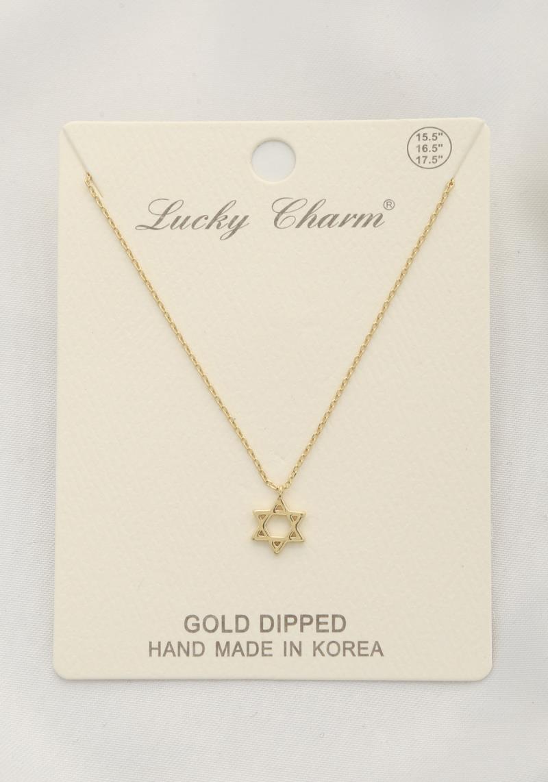 STAR OF DAVID CHARM GOLD DIPPED NECKLACE