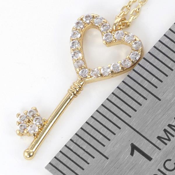 GOLD DIPPED HEART KEY PENDANT NECKLACE