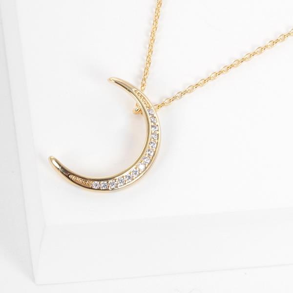 CRESCENT MOON CHARM GOLD DIPPED NECKLACE