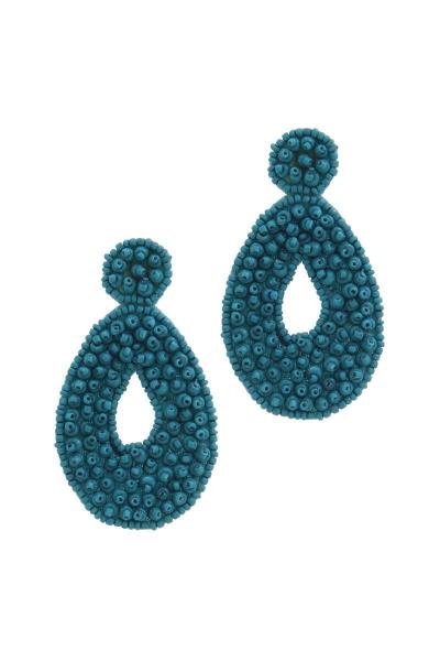 BEADED POST DROP EARRING