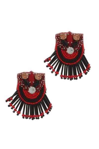 RHINESTONE BEADED DROP EARRING