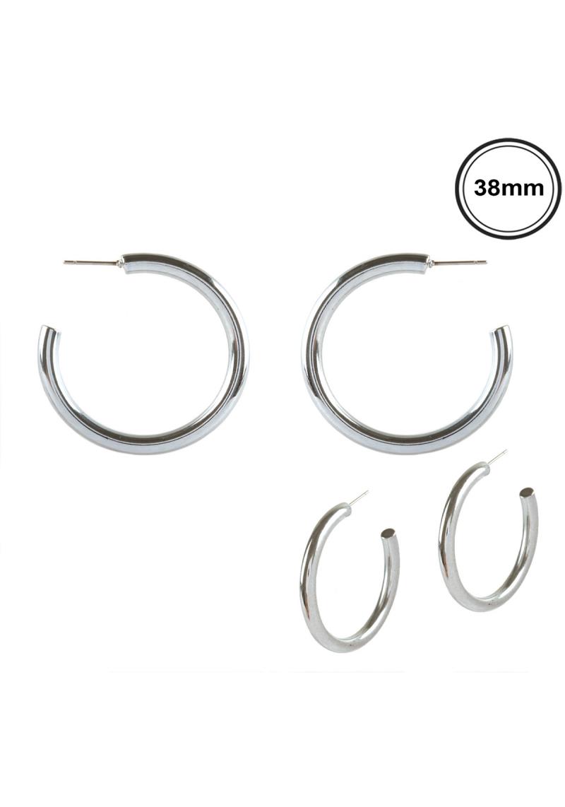 METAL HOLLOW ALUMINUM COATING HOOP EARRING