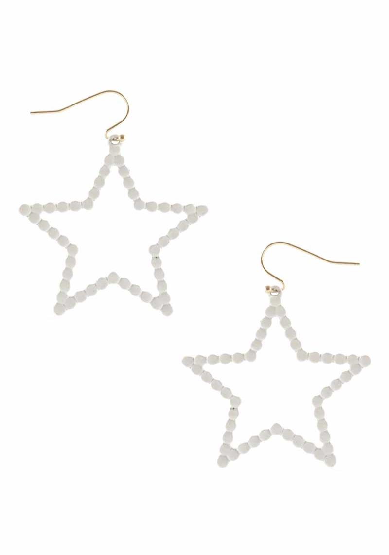 COLOR METAL STAR DANGLE EARRING