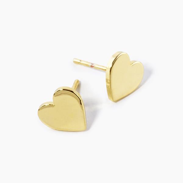 GOLD DIPPED METAL HEART STUD EARRING