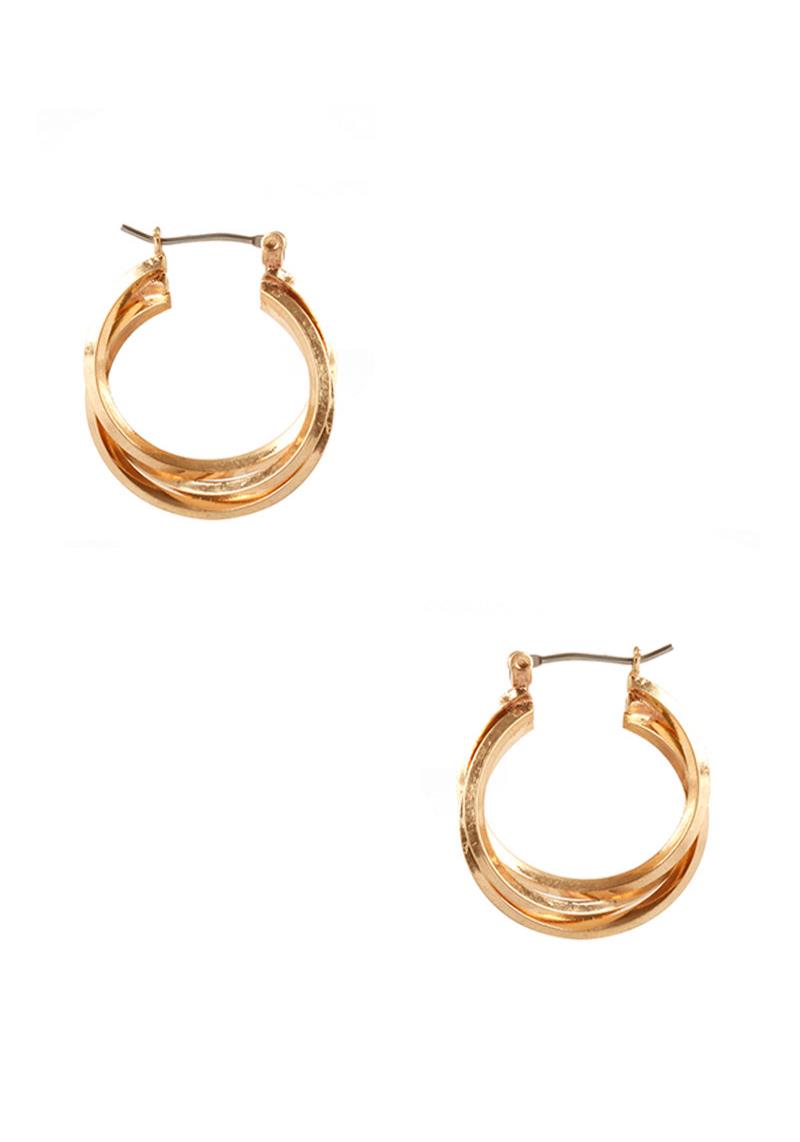 METAL TWIST RING HOOP EARRING