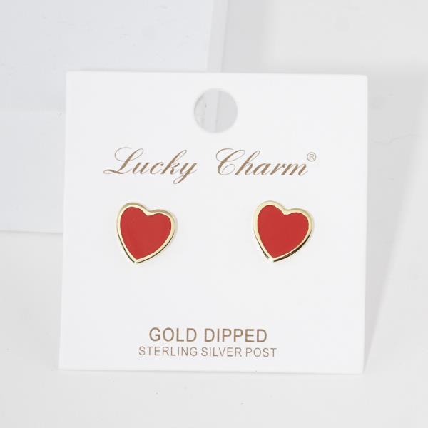 ENAMEL HEART SHAPE EARRING