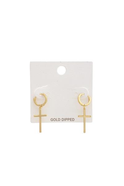 CROSS HUGGIE EARRING