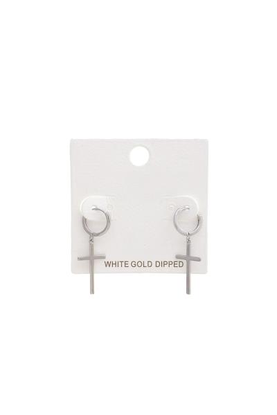 CROSS HUGGIE EARRING