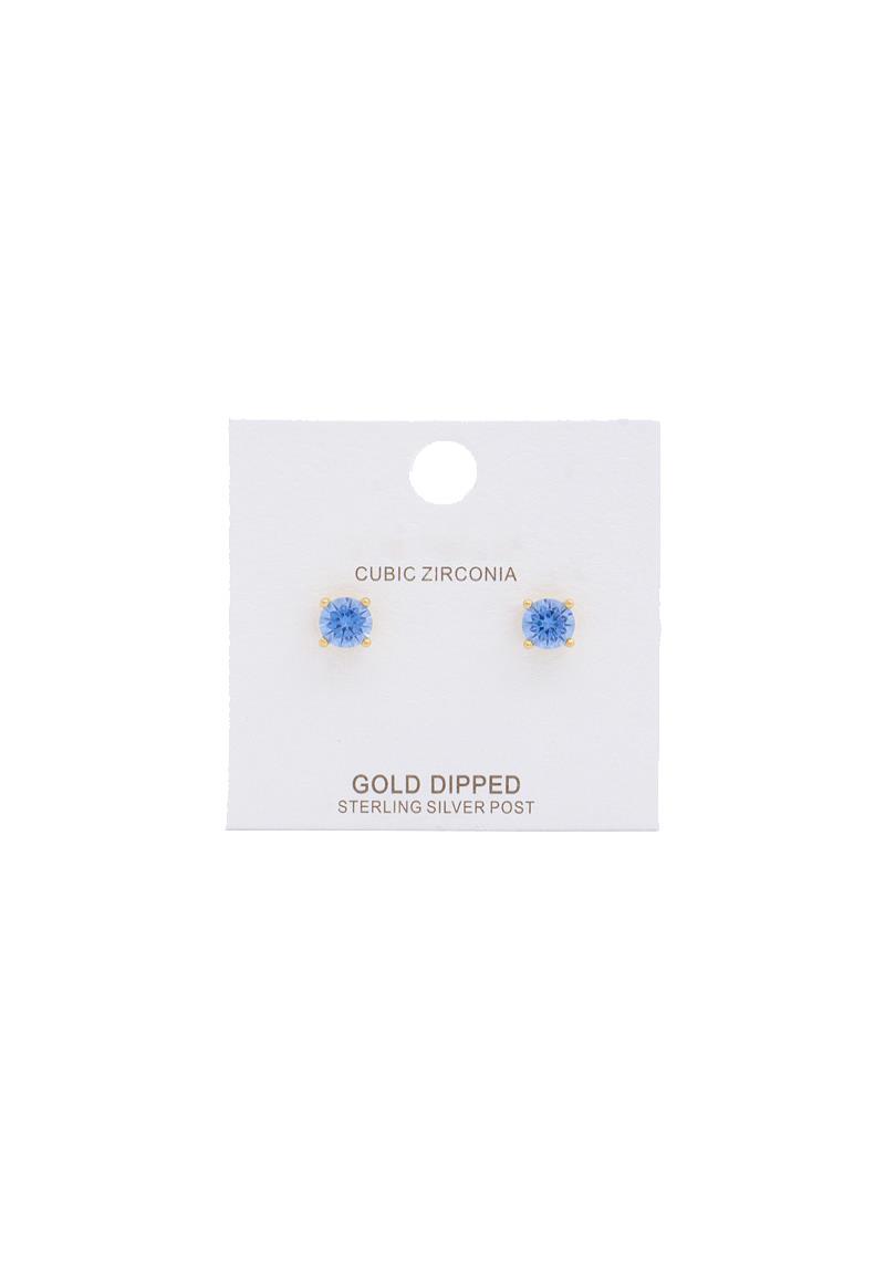 CUBIC ZIRCONIA GOLD DIPPED STUD EARRING