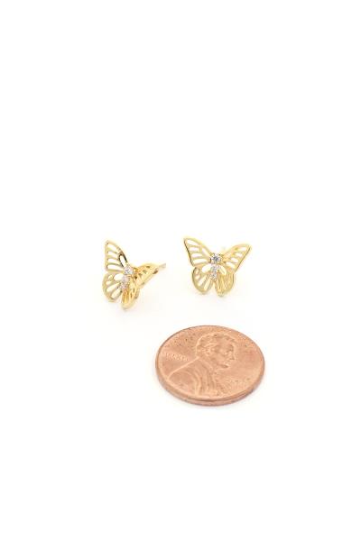 RHINESTONE CENTER BUTTERFLY POST EARRING