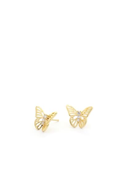 RHINESTONE CENTER BUTTERFLY POST EARRING