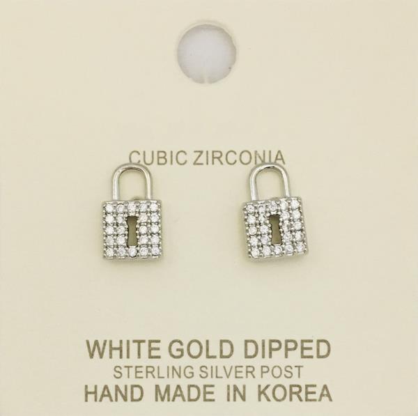LOCK GOLD DIPPED EARRING