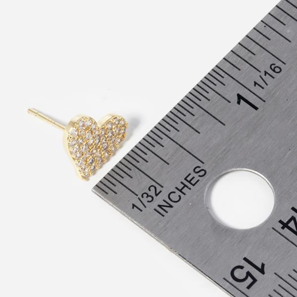 GOLD DIPPED CZ HEART STUD EARRING