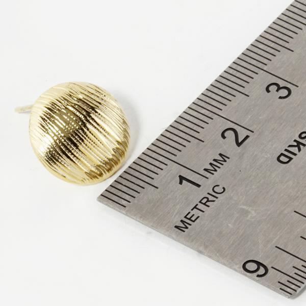 GOLD DIPPED TEXTURED ROUND STUD EARRING