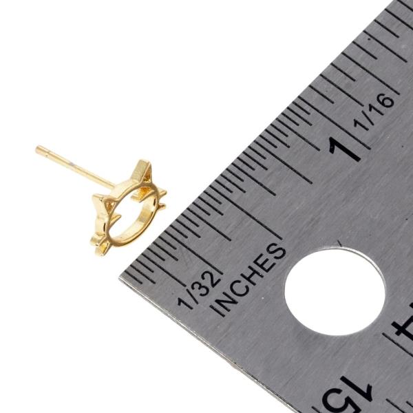 GOLD DIPPED CAT STUD EARRING