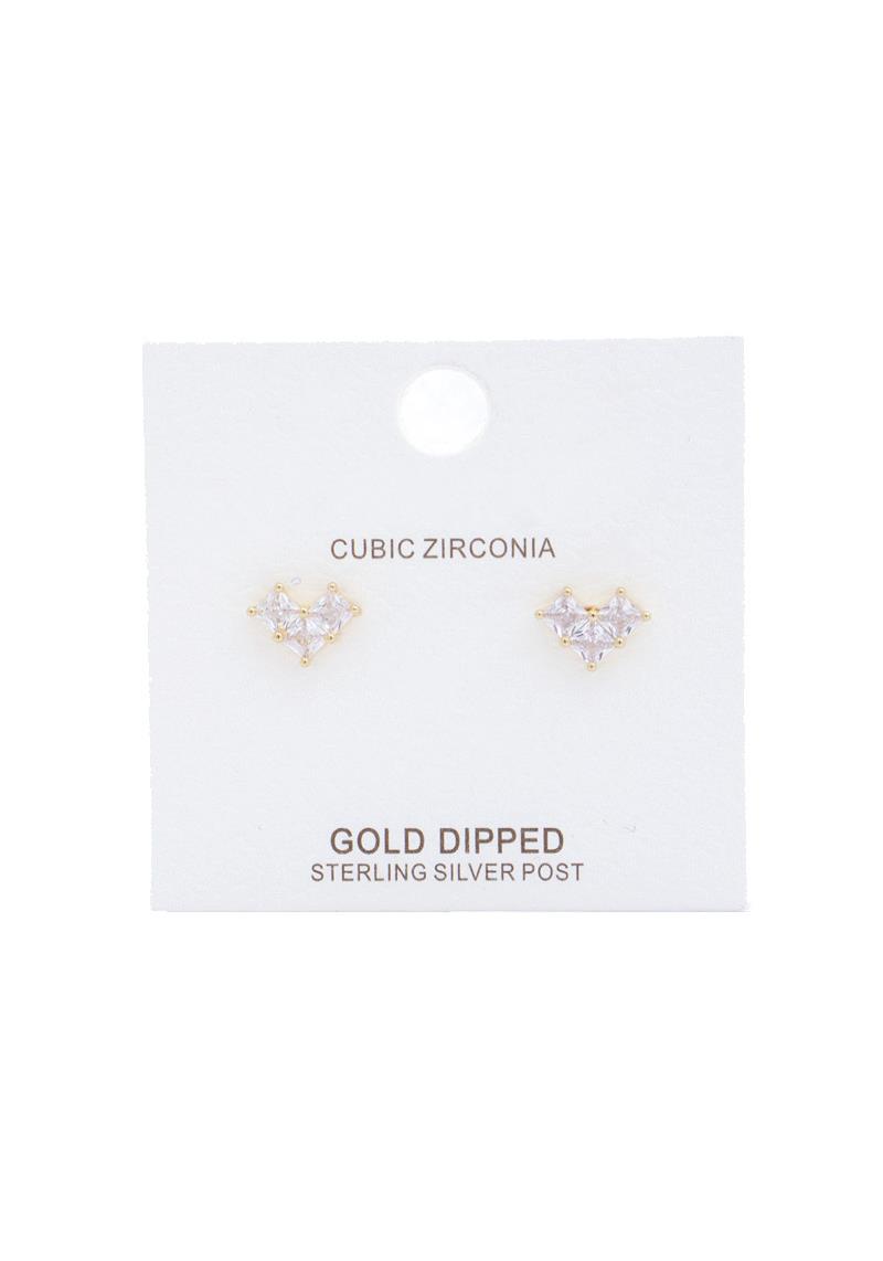 CUBIC ZIRCONIA HEART SHAPE EARRING