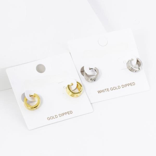 GOLD DIPPED HUGGIE HOOP EARRING