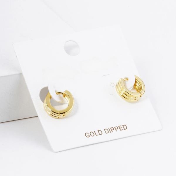 GOLD DIPPED HUGGIE HOOP EARRING