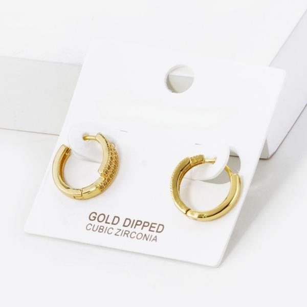 GOLD DIPPED HUGGIE HOOP EARRING