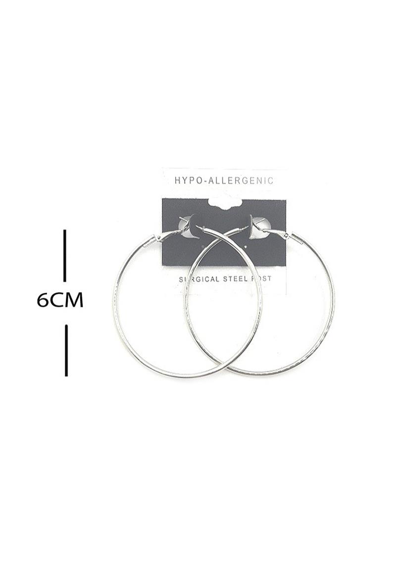 FASHION METAL HOOP 60MM EARRING