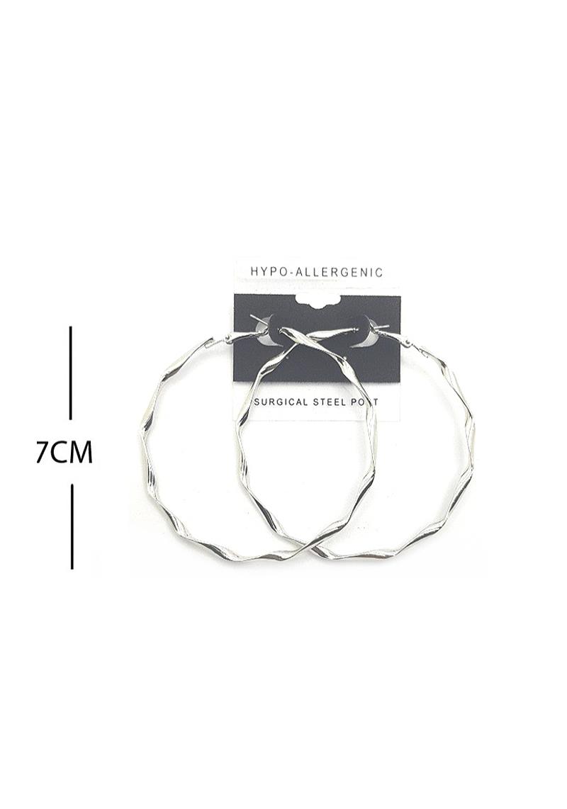 FASHION TWIST METAL HOOP 70 MM EARRING