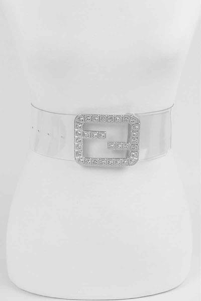 TRANSPARENT STONE BUCKLE BELT
