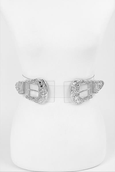 TWO BUCKLES TRANSPARENT BELT