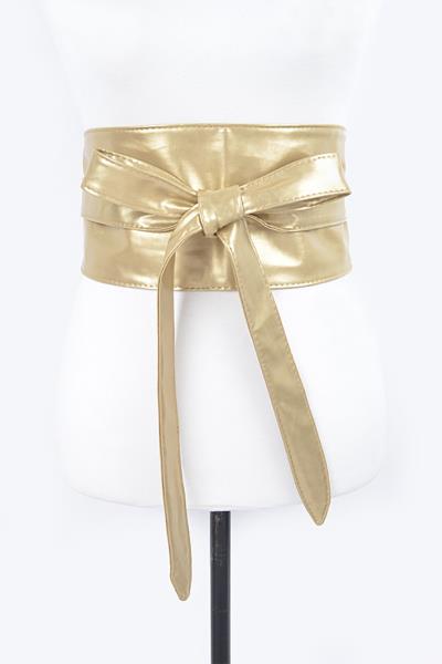 TIE FRONT LEATHER BELT.