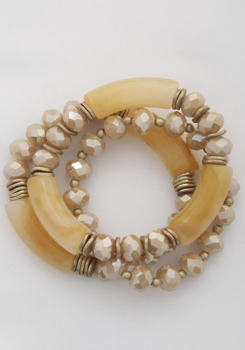 ACRYLIC TUBE BEADED BRACELET SET