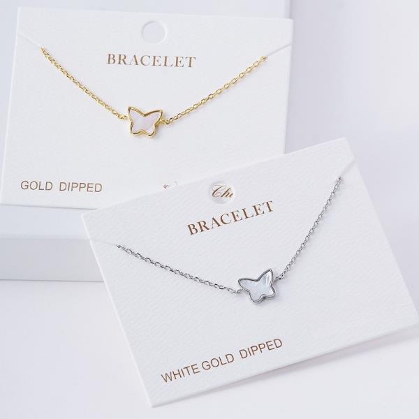 BUTTERFLY CHARM METAL BRACELET