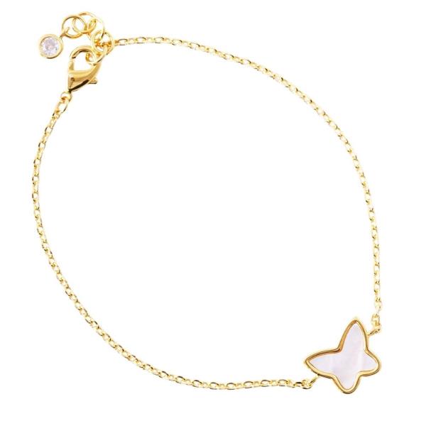 BUTTERFLY CHARM METAL BRACELET