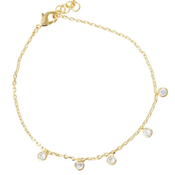 CRYSTAL DANGLE METAL BRACELET