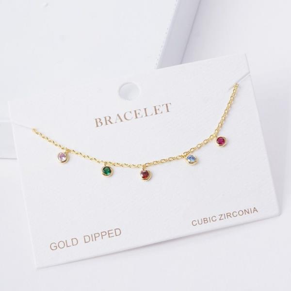 CRYSTAL DANGLE METAL BRACELET