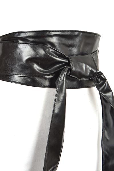 FAUX LEATHER TIE UP BELT