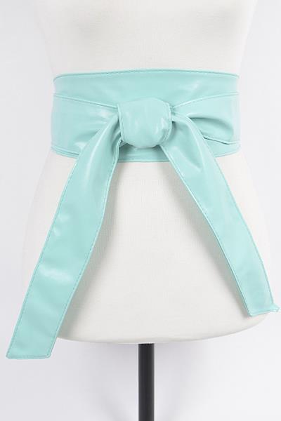 FAUX LEATHER TIE UP BELT