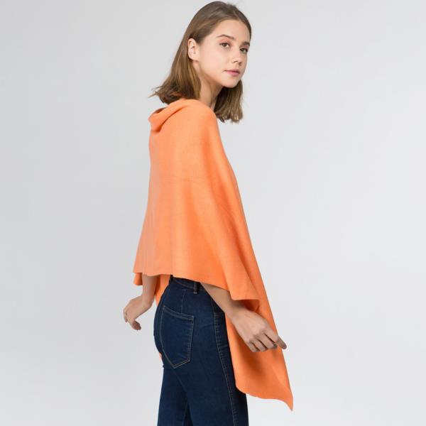 CHIC STYLISH CHENILLE SOLID COLOR PONCHO