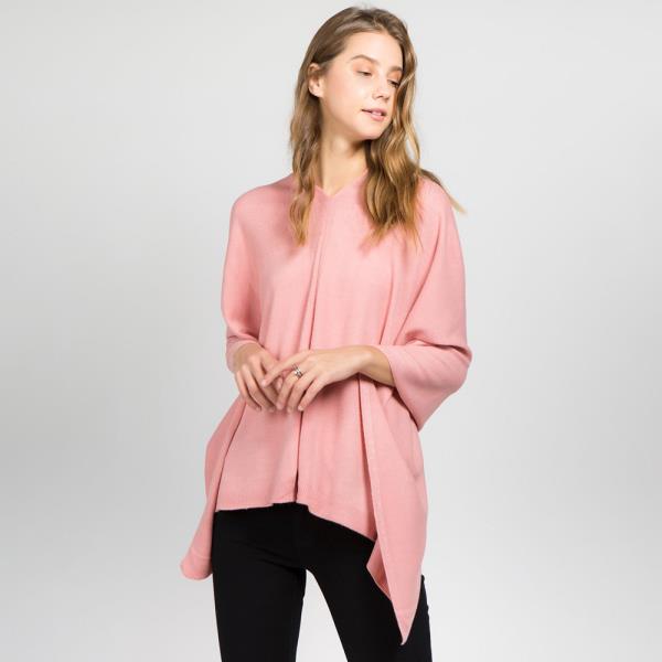 CHIC STYLISH CHENILLE SOLID COLOR PONCHO