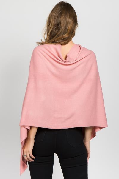 CHIC STYLISH CHENILLE SOLID COLOR PONCHO