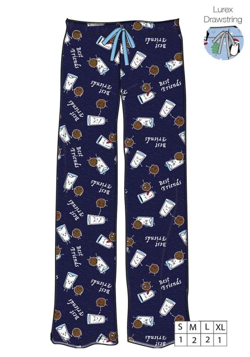 BEST FRIEND FLANNEL PLUSH PANTS WITH NON-FUNCTIONAL LUREX DRAWSTRING