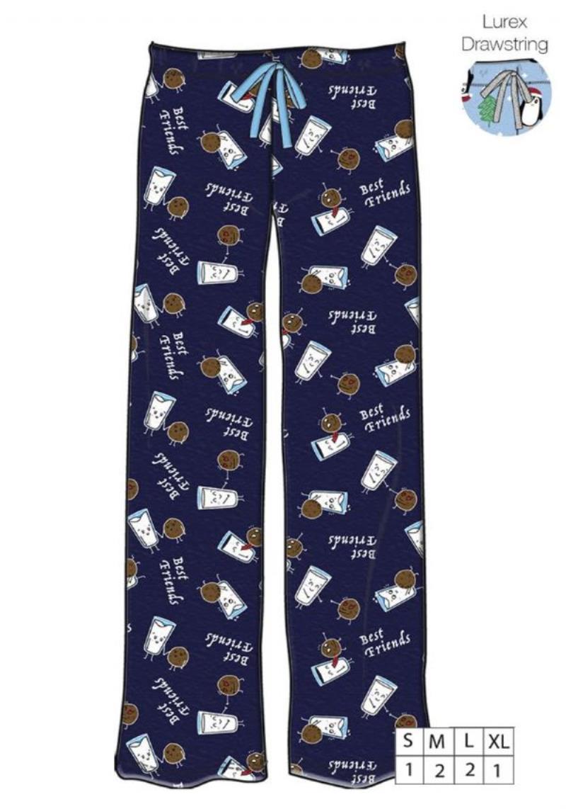 BEST FRIEND FLANNEL PLUSH PANTS WITH NON-FUNCTIONAL LUREX DRAWSTRING