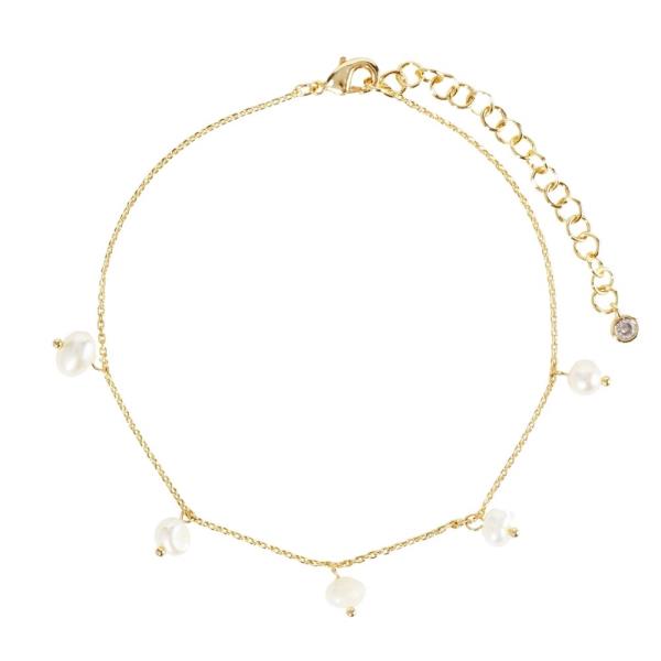 PEARL BEAD METAL ANKLET