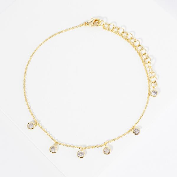 RHINESTONE BEAD ANKLET
