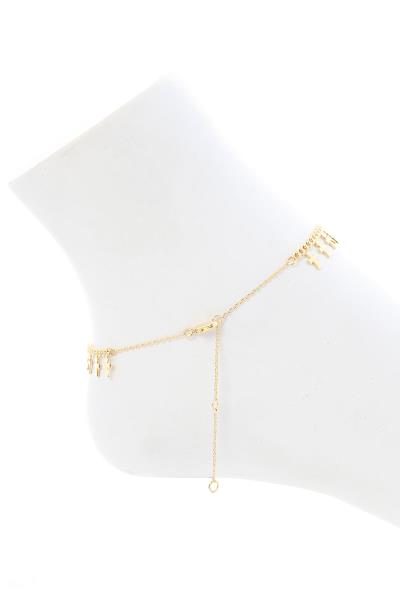 SIMPLE METAL CHAIN WITH CROSS DANGLE ANKLET