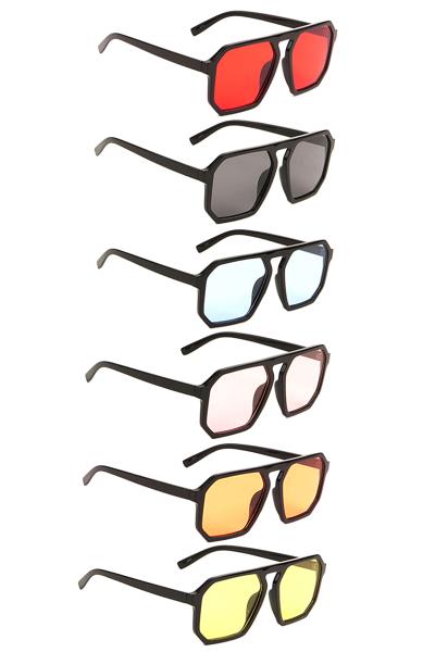 FLAT TOP SQUARED COLOR SUNGLASSES 1DZ