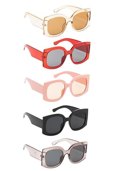 CHIC COLORED ROUNDED DESIGN SUNGLASSES 1DZ