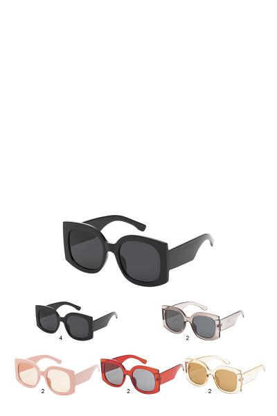 CHIC COLORED ROUNDED DESIGN SUNGLASSES 1DZ