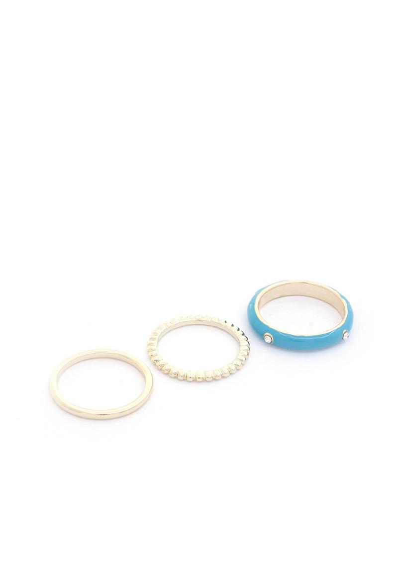 STONE EDGE COLOR METAL RING SET
