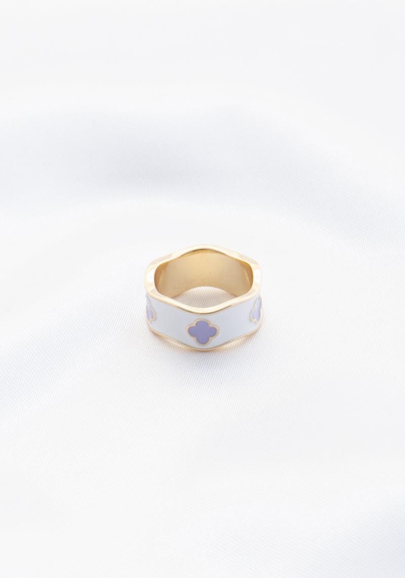 MOROCCAN SHAPE ENAMEL METAL RING