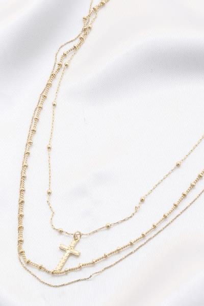 CROSS CAHRM BALL LINK LAYERED NECKLACE