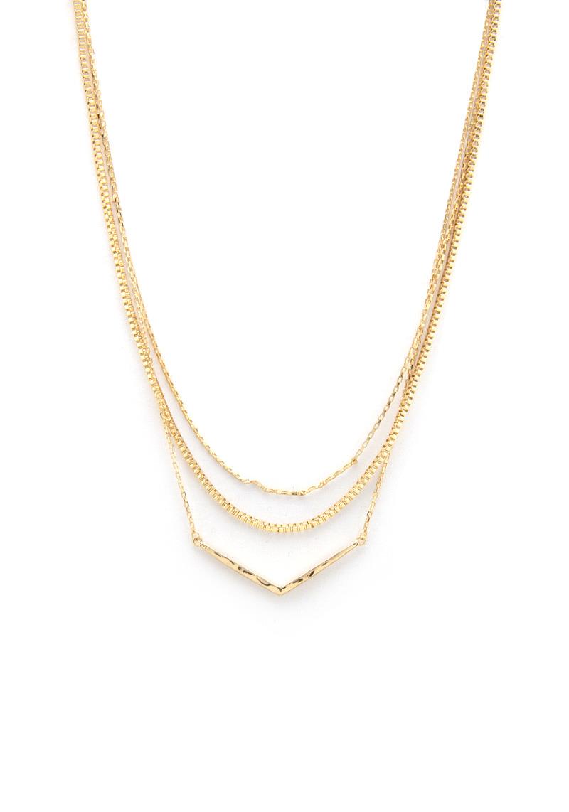 3 LAYERED METAL CHAIN MULTI NECKLACE